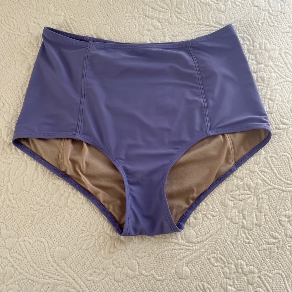 Kortni Jeane High Waisted Bikini Swim Bottoms Periwinkle Blue sz Small